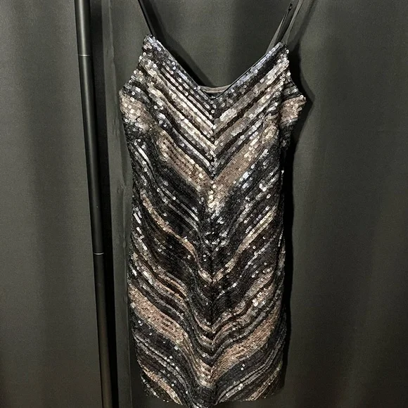 bebe sequin dress black Bebe Women's Sequin Strapless Midi Dress, Size XXS in Midnight Rose Polyester/Elastane main image 0